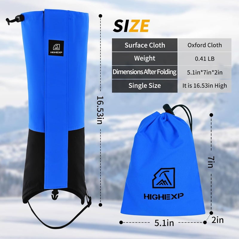 HIGH EXPERIENCE Store Leg Gaiters 100% Waterproof Adjustable Shoe Snow Boot Guard Gators for Hiking Shoe Cover Hunting Snowshoeing Climbing Walking for Women Men - Image 2